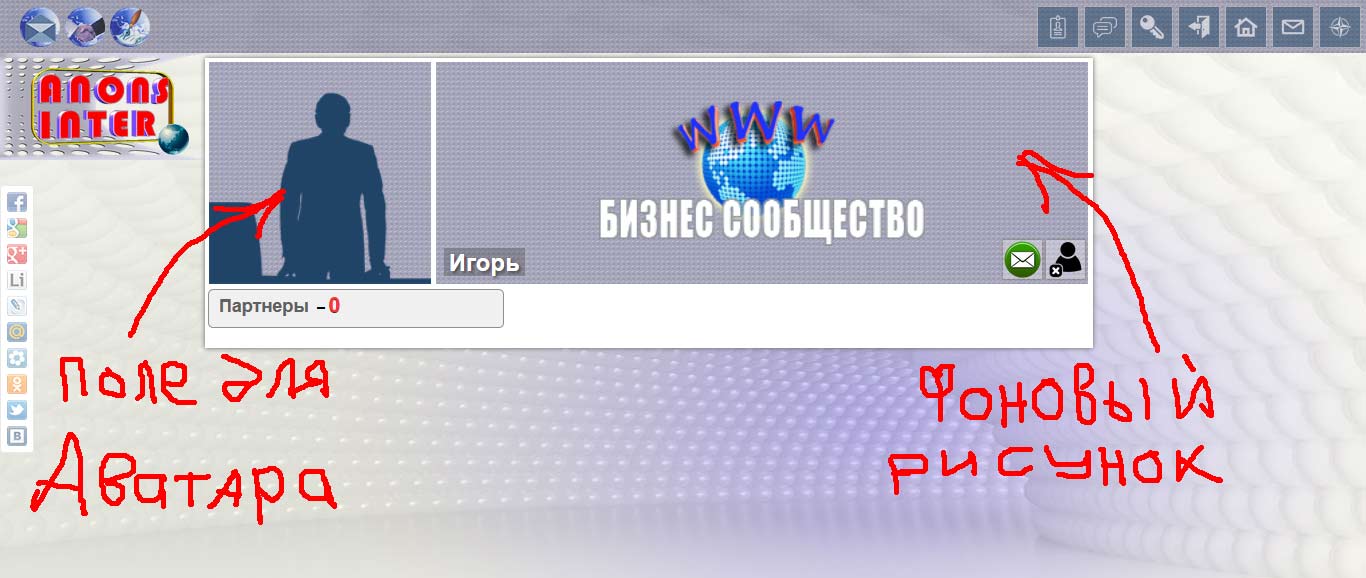 Поля расположение Аватара и Фонового рисунка на Личной странице автора Расположение Аватара и Фонового рисунка на Личной странице автора